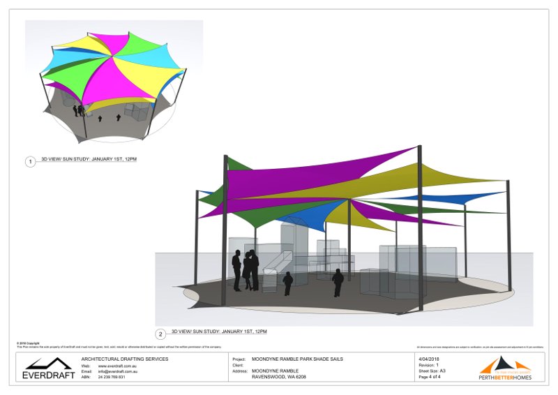Perth Better Homes shade sail design and drafting