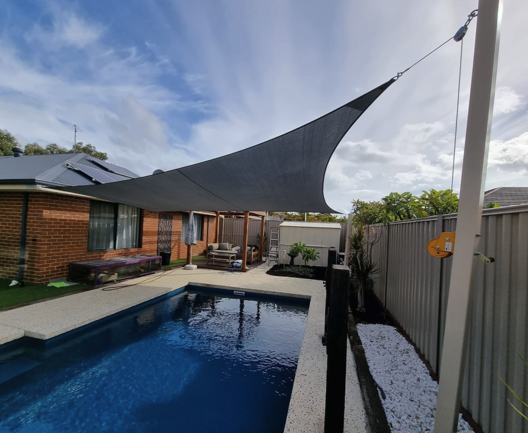 Residential shade sail project by Perth Better Homes